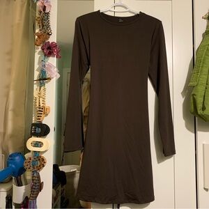 SHEIN Chocolate Long Sleeve Dress